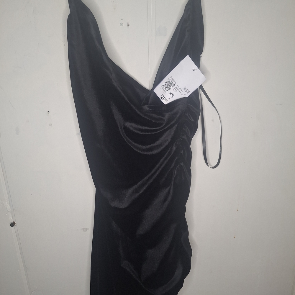 Forever 21 Elegant Black Draped Mini Dress